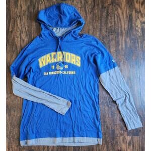 Men’s Medium Golden State Warriors NEW ERA Logo Embroidered Hoodie T-Shirt, NEW